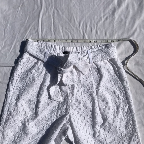 J Crew NEW Womens Palazzo Pants Size 10 Tie Waist Eyelet Lace White - Picture 6 of 7